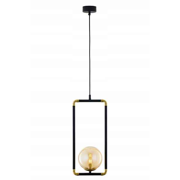 Jupiter Zafra loftová lampa černo-zlatá skleněná závěsná koule G9 14W