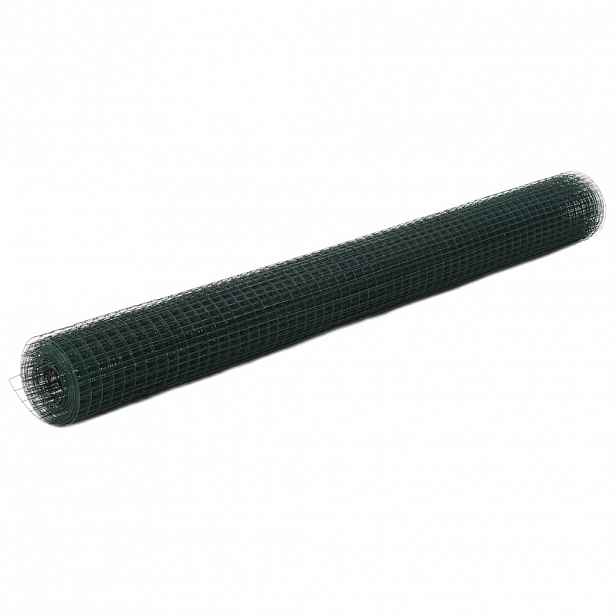 vidaXL Pletivo ke kurníku ocel PVC vrstva 10 x 1,5 m zelené