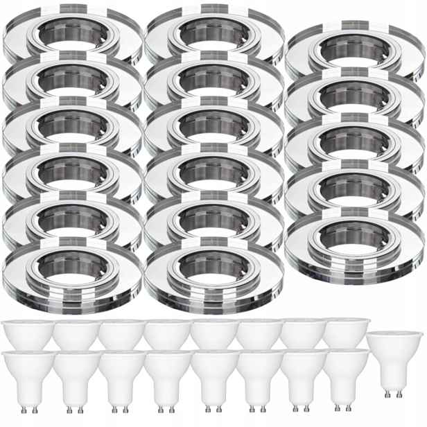 17 x Skleněná Stropní Objímka Zapuštěná Do Stropu Křišťál Led Žárovky 5W