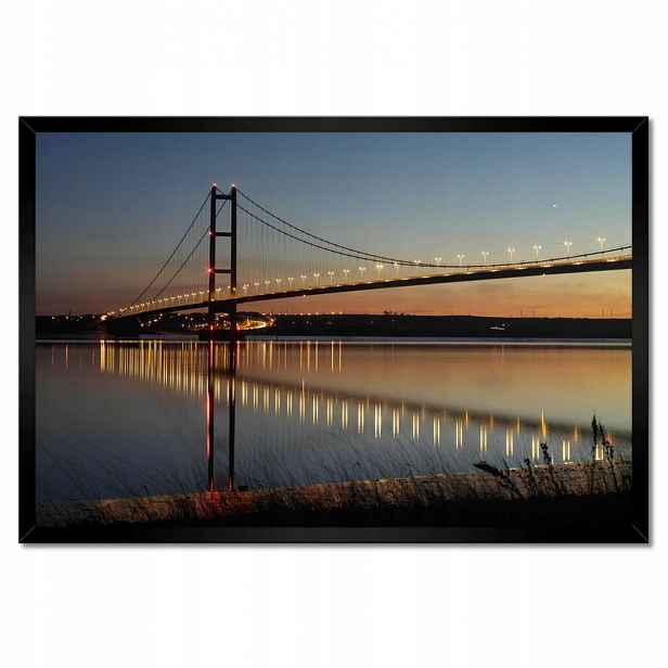 Plakáty v rámu 60x40 Osvětlený most v noci