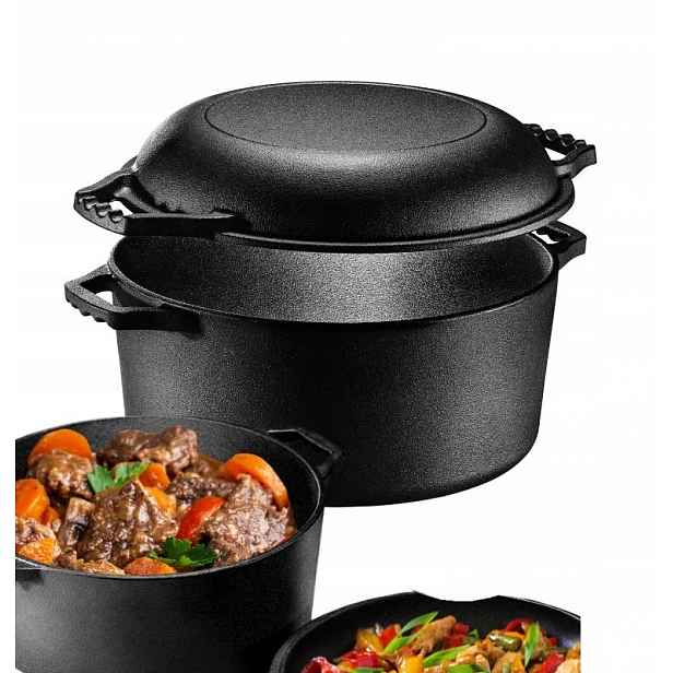 Kotlík Hrnec 2V1 S Poklicí Pánev 3,5 L Nutrichef Černý