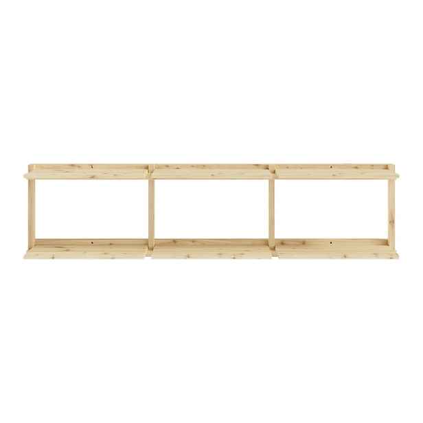Nástěnná knihovna z borovicového dřeva v přírodní barvě 192x47,5 cm Groove – Karup Design