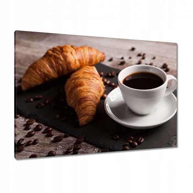 Obrazy 100x70 Croissant Černá Káva