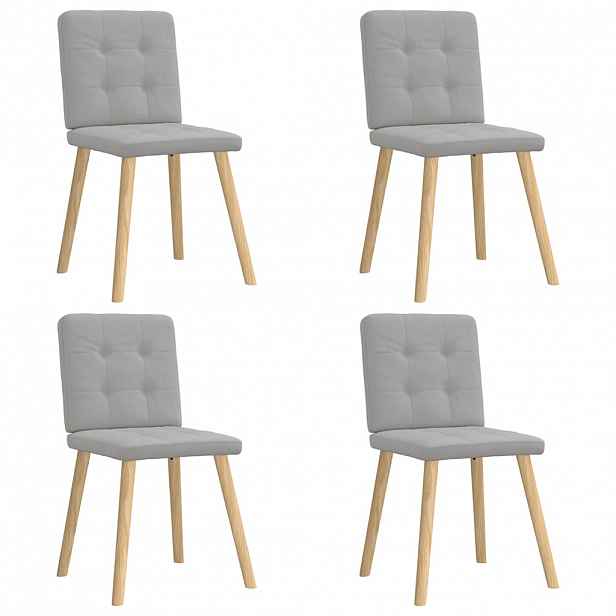 vidaXL Otočné jídelní židle 4 ks Oblak šedá textil