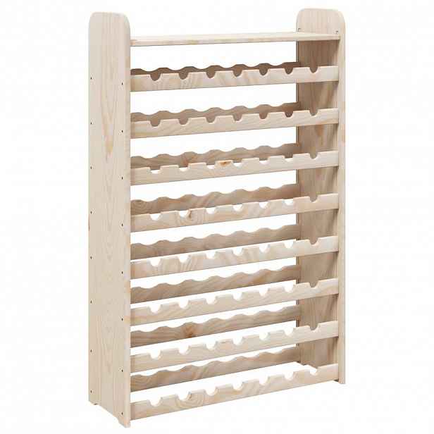 vidaXL Regál na víno s horní policí 72,5x25x111,5 cm masivní borovice
