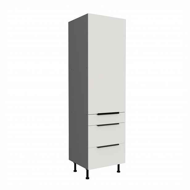 Vysoká potravinová skříňka Aria ANT 60 DKS-210 3S 1F - Premium Box Barva korpusu: Antracit, Barva dvířek: WH - Crystal white AFM