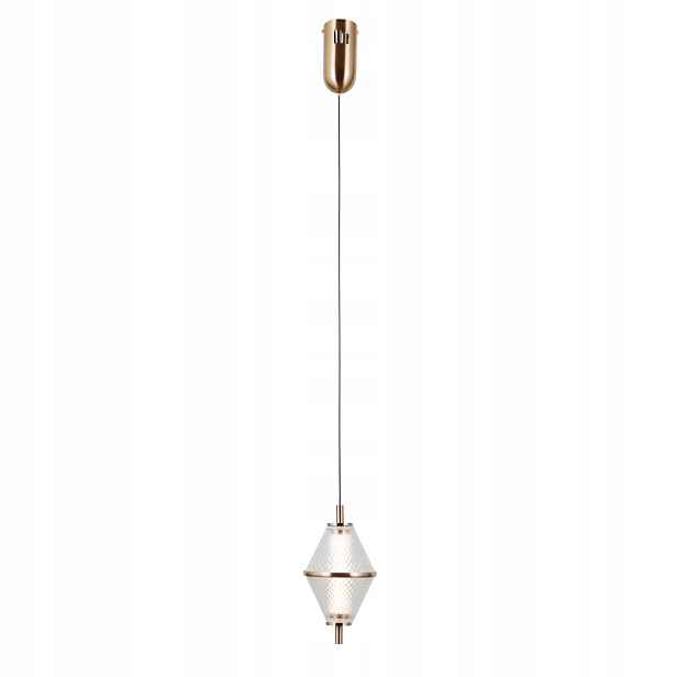 Závěsná, stropní zlatá glamour lampa do ložnice nad Led skříňku Fuente