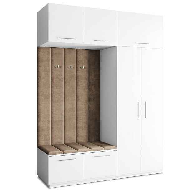 MASSENO MODERNÍ PŘEDSÍŇOVÁ SESTAVA REMA, 180/240/60 cm, bílá