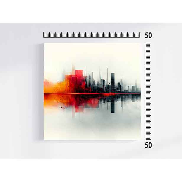 Obraz Na Plátně Canvas Abstrakce Grafika Město Panorama Mrakodrapy 50x50