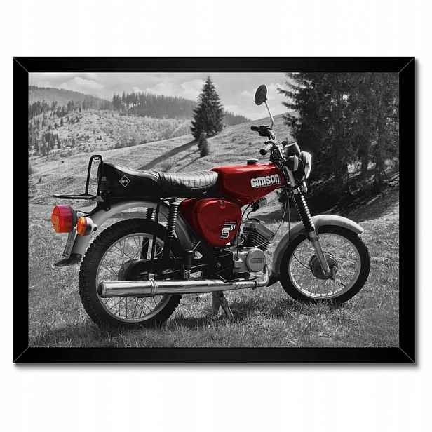 Plakáty v rámu 40x30 Červený Simson S51 E