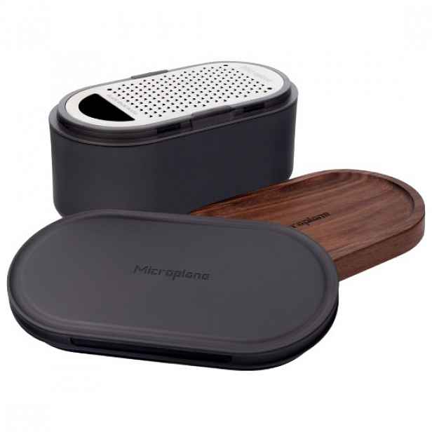 Struhadlo s nádobou a 2 víky, Dark Grey - Microplane