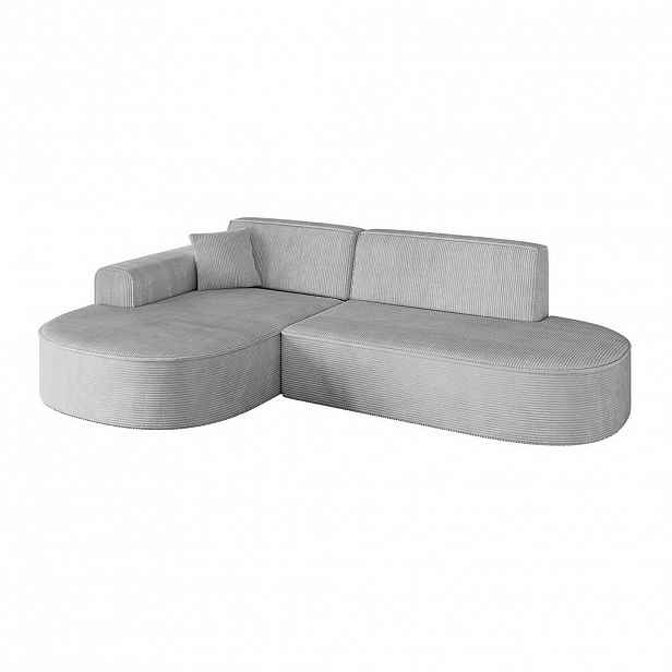 ALTDECOR ROHOVÁ SEDACÍ SOUPRAVA s otomanem vlevo MARI-L1 – 243 × 171 × 79 cm, šedý manšestr