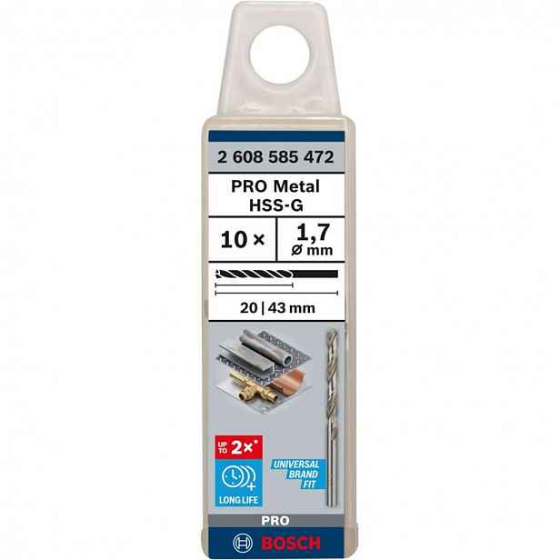 Bosch - Sada vrtáků do kovu, 1,7x43 mm, 10 ks 2608585472