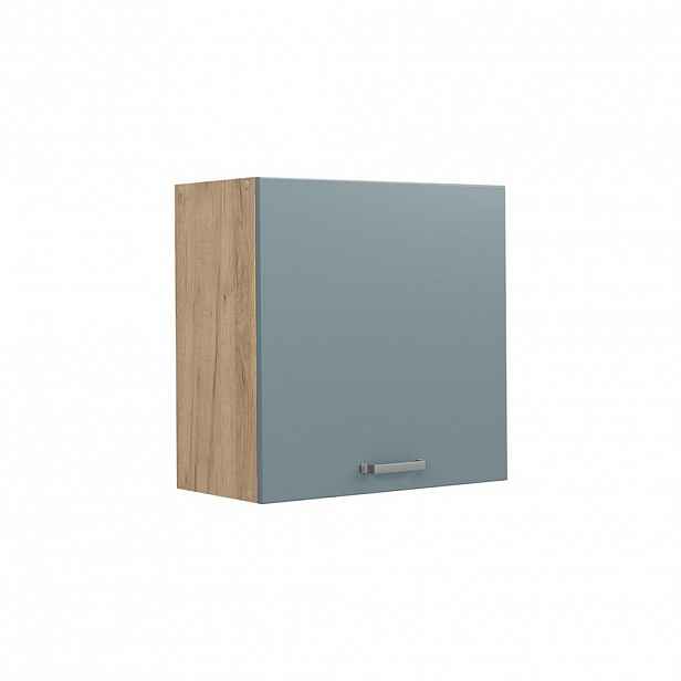 Vicco VĚŠÁK NA STĚNU R-Line, Modrošedá/Zlatý mocný dub, 60 cm s 1 dvířky