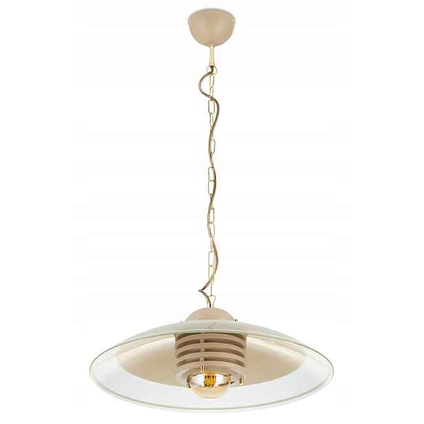 Závěsná lampa Kitchen Béžovo-zlatá 1xE27 47 cm skleněná do kuchyně Taupe Loft