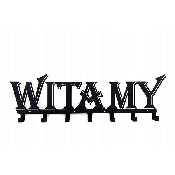 Nástěnný věšák do předsíně Vítejte graffiti