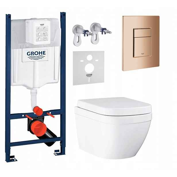 Podomítkový Wc set Stelaz s Wc mísou Grohe Euro Ceramic Tlačítko