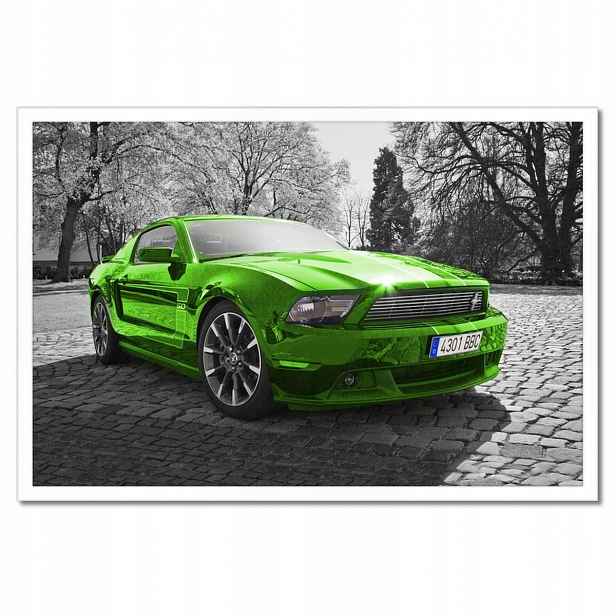 Plakáty v rámu 60x40 Zelený Ford Mustang Usa