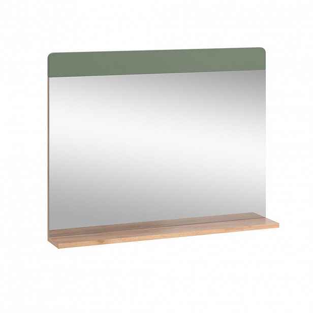 Vicco KOUPELNOVÉ ZRCADLO Izan Zelený/zlatý dub 80.1 x 62 cm s Aböage