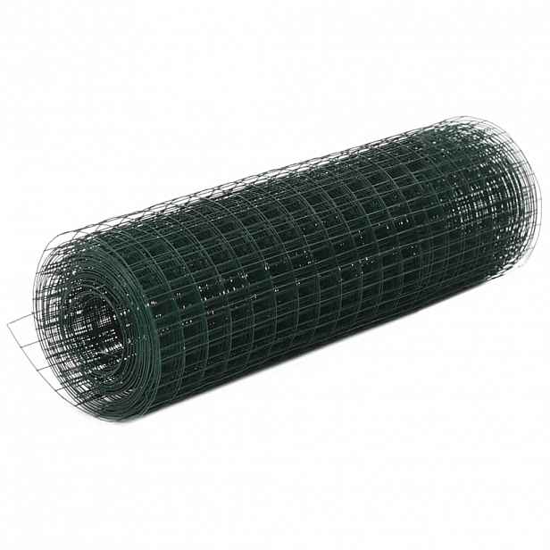vidaXL Pletivo ke kurníku ocel PVC vrstva 25 x 0,5 m zelené