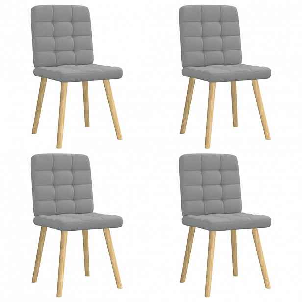 vidaXL Jídelní židle 4 ks světle šedé textil