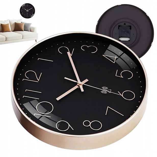 automatické nástěnné hodiny 30 cm rádiové bezhlučné do kuchyně ložnice