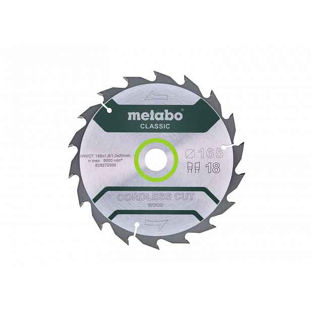 Metabo - Pilový kotouč na dřevo, 165x20 mm, 18 zubů 628272000