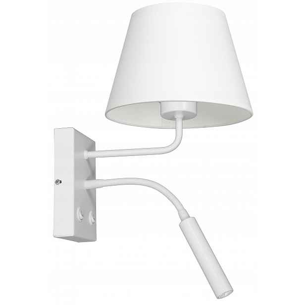 Nástěnná lampa Arden bílý kužel 1xE27+G9 nastavitelná do ložnice