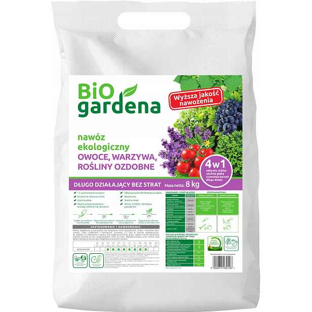 Organické hnojivo, BiOgardena, ovoce, zelenina, okrasné rostliny 8 kg
