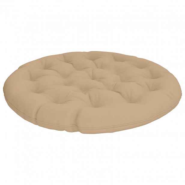 vidaXL Polštář na papasan VIANEN 100% polyester Písková Ø 130 x 12 cm