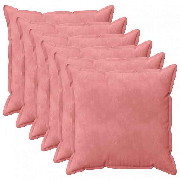 vidaXL Povlak na polštář 6 pcs HOUTEN Růžová 60 x 60 cm Samet