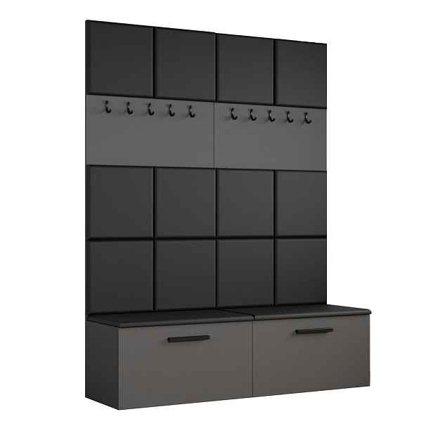 MASSENO MODERNÍ PŘEDSÍŇOVÁ SESTAVA MODULO, 161,2/204/40 cm, šedá