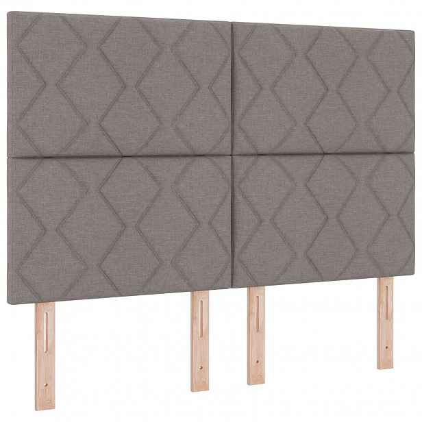vidaXL LED hlavová deska Taupe textil