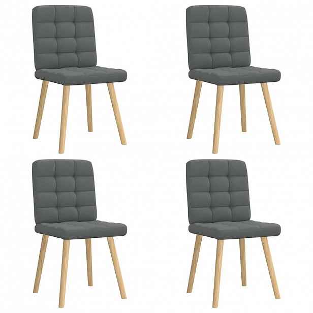 vidaXL Jídelní židle 4 ks tmavě šedé textil