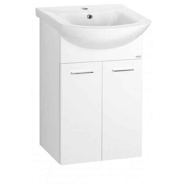 Aqualine Zoja - Umyvadlová skříňka 42x74x25 cm, 2 dvířka, bílá 51045A