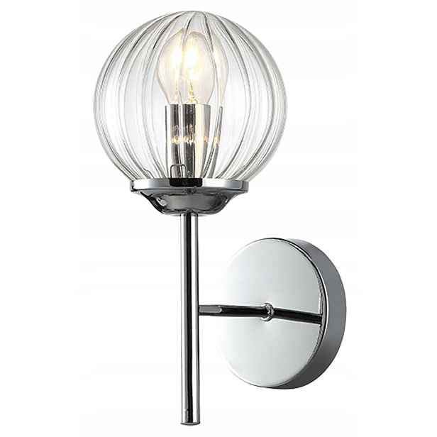 Nástěnná Lampa Chrom 40W E14 skleněná lampa