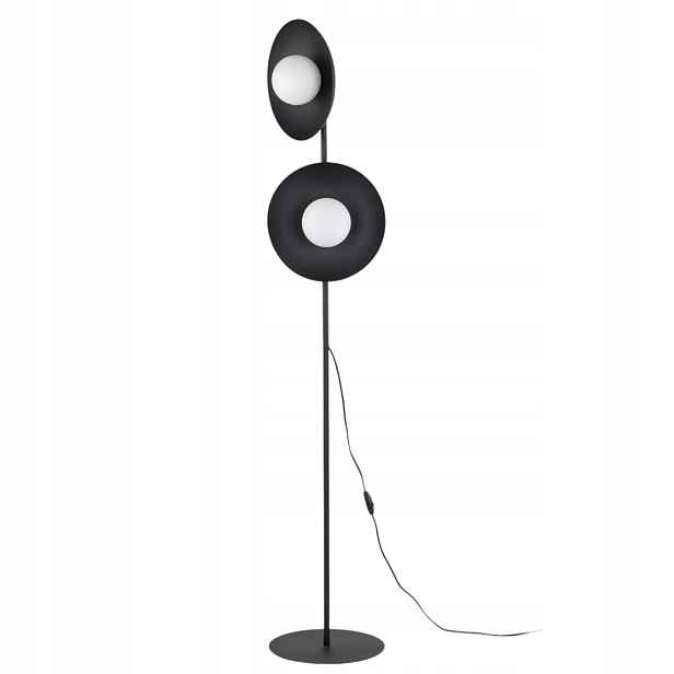 Podlahová Lampa Slate Černá Klosz Bílá 2XG9 stojací lampa do obývacího pokoje loft