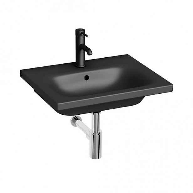Umyvadlo Jika MIo-N 55x45 cm černá mat otvor pro baterii uprostřed H8127127161041