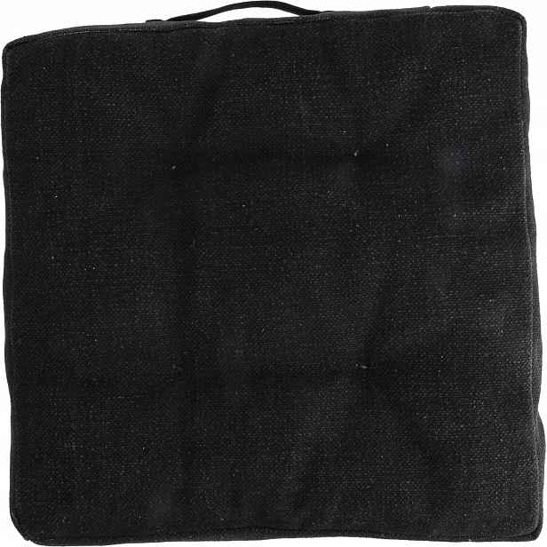 Zahradní polštář prošívaný, bavlna, suchý zip, 40 x 40 cm, černý