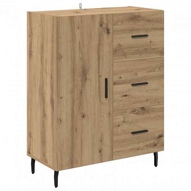 vidaXL Servírovací skříň Artisanový dub 69,5 x 34 x 90 cm