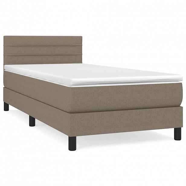 vidaXL Box spring postel s matrací taupe 100 x 200 cm textil