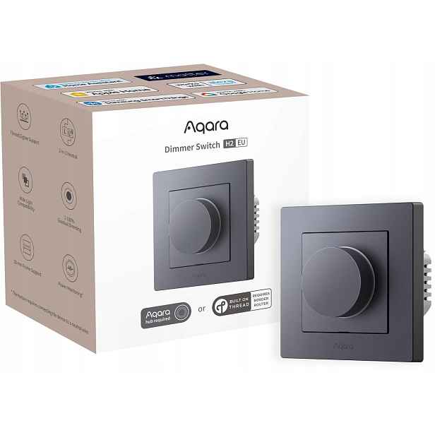 Aqara Dimmer Switch H2 Eu Šedý stmívač světla s knoflíkem KD-R01D-G