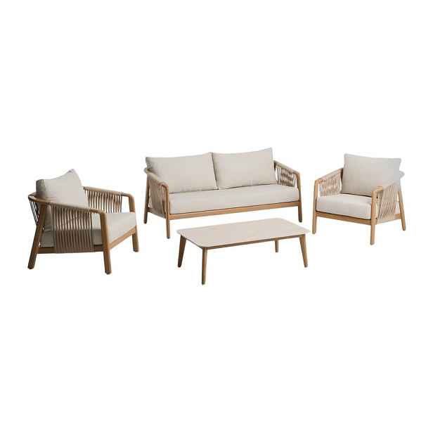 Béžový hliníkový zahradní lounge set pro 4 osoby Sirte – Kave Home