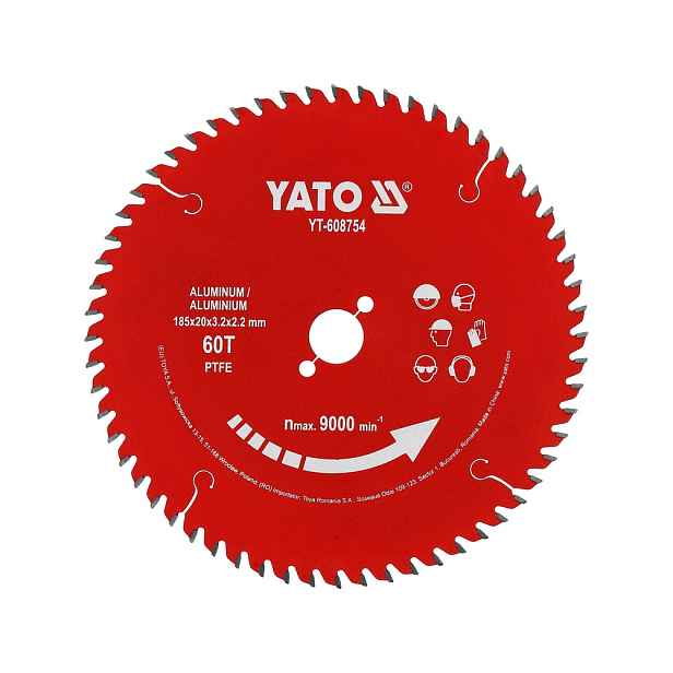 Yato Kotouč Na Řezání Hliníku 185 mm/20 mm 60T Karbid Wolfram YT-608754