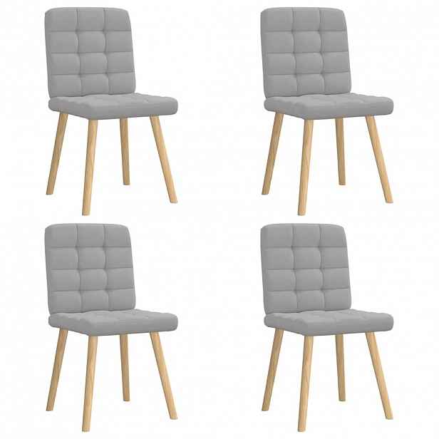 vidaXL Otočné jídelní židle 4 ks Oblak šedá textil