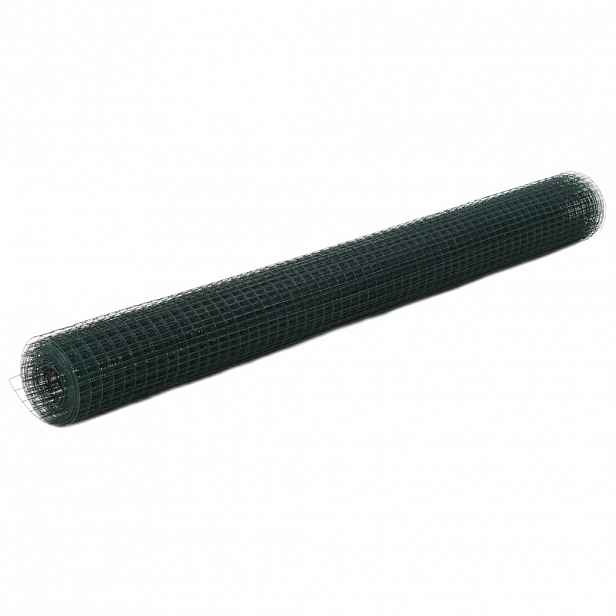 vidaXL Pletivo ke kurníku ocel PVC vrstva 25 x 1,5 m zelené