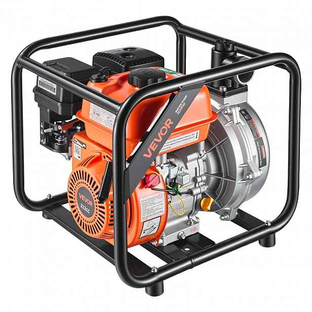 Benzínová vodní pumpa silná 6 Hp, špinavá voda 49,9 m, litinový rotor 762 cm