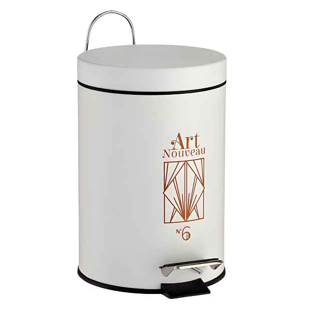 BERILO Odpadkový koš ART DECO 3 L bílý