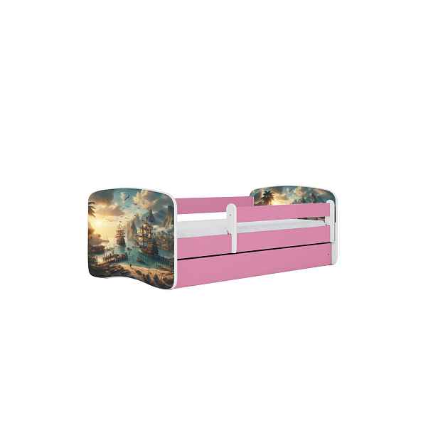 Kocot kids Dětská postel Babydreams loď růžová, varianta 70x140, bez šuplíků, bez matrace