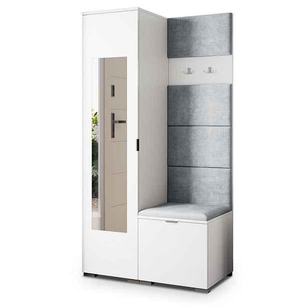 MASSENO MODERNÍ PŘEDSÍŇOVÁ SKŘÍŇ VIRA, 95/181/51 cm, bílá